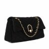 Bolso de mujer de hombro 052g gamuza negra