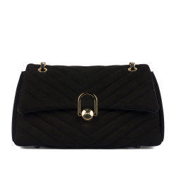 Bolso de mujer de hombro 052g gamuza negra