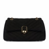 Bolso de mujer de hombro 052g gamuza negra