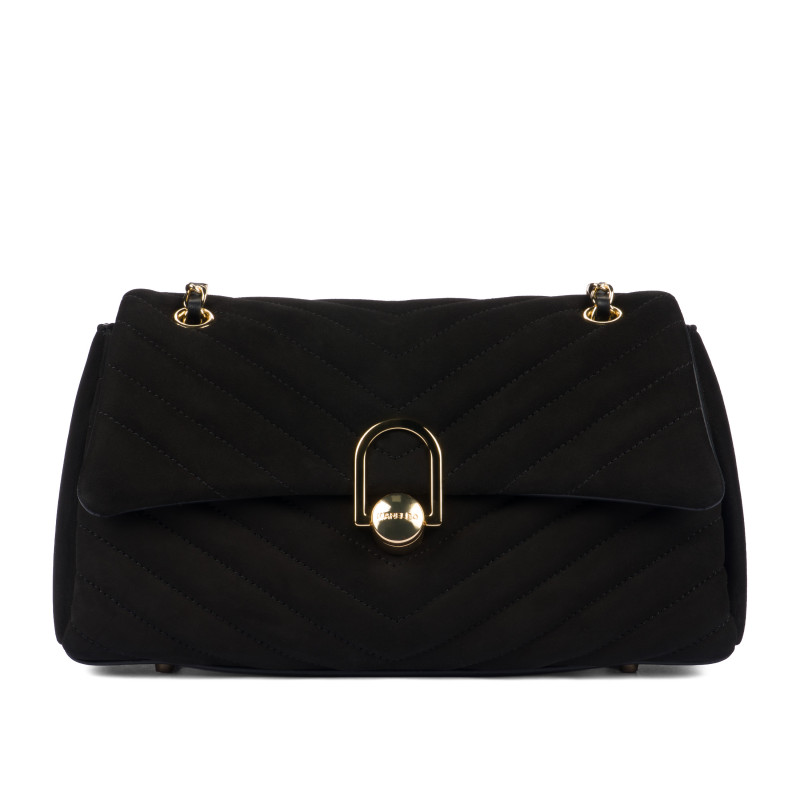 Bolso de mujer de hombro 052g gamuza negra