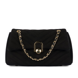 Bolso de mujer de hombro 052g gamuza negra