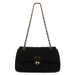 Bolso de mujer de hombro 052g gamuza negra