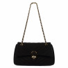 Bolso de mujer de hombro 052g gamuza negra