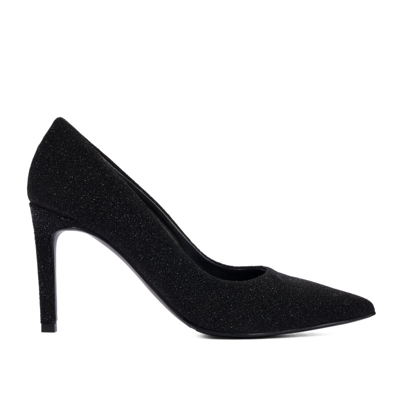 Zapatos elegantes de mujer 1366 negro terciopelo nacarado