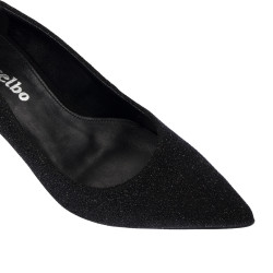 Zapatos elegantes de mujer 1366 negro terciopelo nacarado