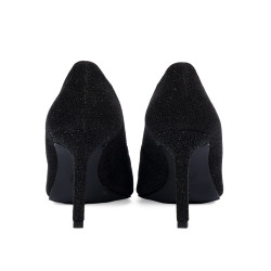 Zapatos elegantes de mujer 1366 negro terciopelo nacarado
