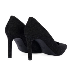 Zapatos elegantes de mujer 1366 negro terciopelo nacarado