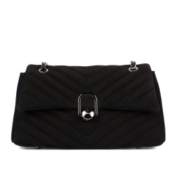 Bolso de mujer de hombro 052g 01 gamuza negra