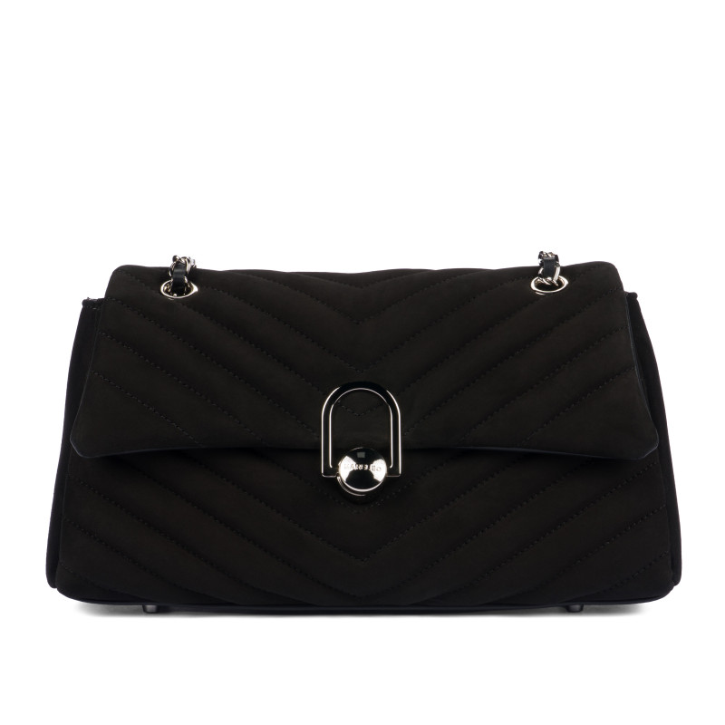 Bolso de mujer de hombro 052g 01 gamuza negra