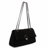 Bolso de mujer de hombro 052g 01 gamuza negra
