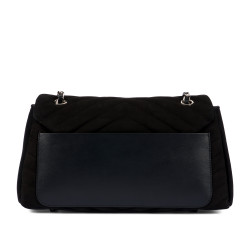 Bolso de mujer de hombro 052g 01 gamuza negra