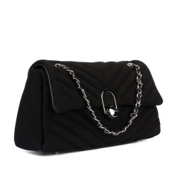 Bolso de mujer de hombro 052g 01 gamuza negra
