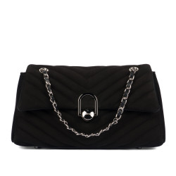 Bolso de mujer de hombro 052g 01 gamuza negra