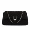 Bolso de mujer de hombro 052g 01 gamuza negra