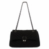 Bolso de mujer de hombro 052g 01 gamuza negra