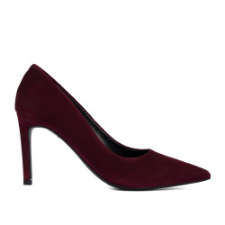 Zapatos elegantes de mujer 1366 burdeos de velur