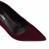 Zapatos elegantes de mujer 1366 burdeos de velur