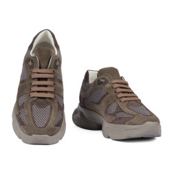 Zapatillas deportivas de mujer 6102 arena velur combinado 01