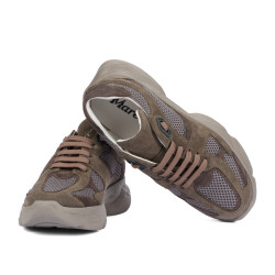 Zapatillas deportivas de mujer 6102 arena velur combinado 01