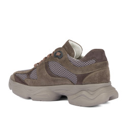 Zapatillas deportivas de mujer 6102 arena velur combinado 01