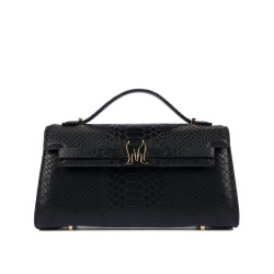 Bolso de mujer de hombro 041g croco negro