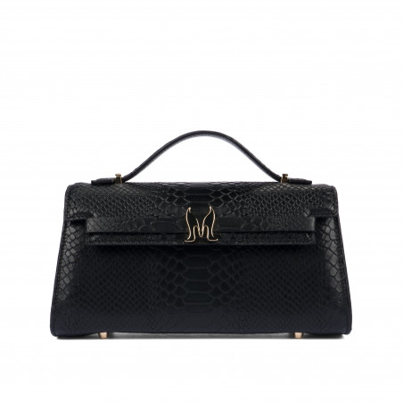 Bolso de mujer de hombro 041g croco negro