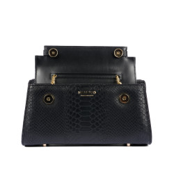 Bolso de mujer de hombro 041g croco negro