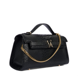 Bolso de mujer de hombro 041g croco negro