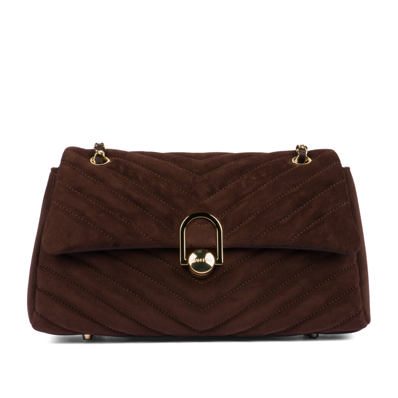 Bolso de mujer tipo bandolera 052g de ante color café