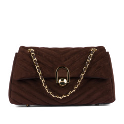 Bolso de mujer tipo bandolera 052g de ante color café