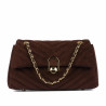 Bolso de mujer tipo bandolera 052g de ante color café