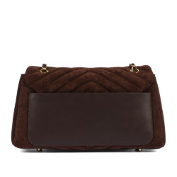 Bolso de mujer tipo bandolera 052g de ante color café