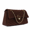 Bolso de mujer tipo bandolera 052g de ante color café