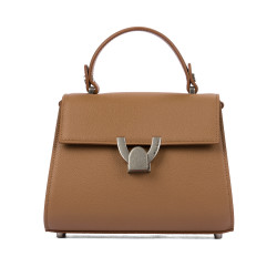 Bolso de hombro para dama 032g 01 marrón dorado