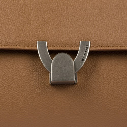 Bolso de hombro para dama 032g 01 marrón dorado