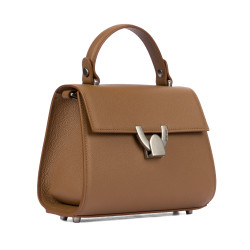 Bolso de hombro para dama 032g 01 marrón dorado