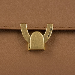 Bolso de mujer de hombro 032g marrón dorado