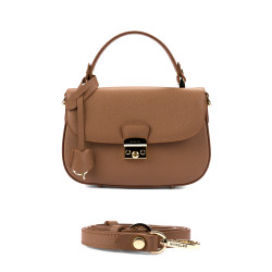 Bolso de mano para dama 022g marrón dorado