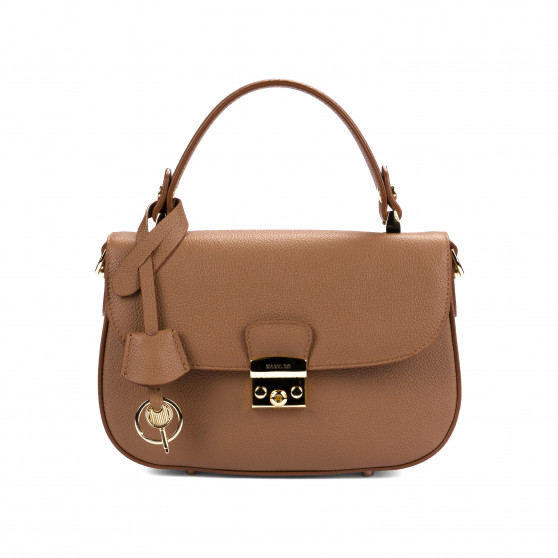 Bolso de mano para dama 022g marrón dorado