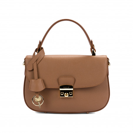 Bolso de mano para dama 022g marrón dorado