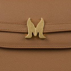 Bolso de mujer de hombro 033g marrón dorado