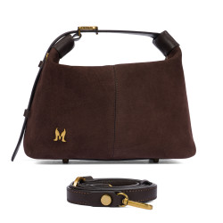 Bolso de mano de mujer 037-1g camoscio granos de café
