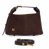 Bolso de mano de mujer 037-1g camoscio granos de café