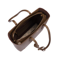 Bolso de mujer de hombro 034g marrón caviar