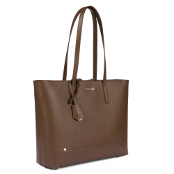 Bolso de mujer de hombro 034g marrón caviar