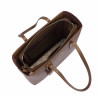 Bolso de hombro para mujer 034g 01 marrón caviar