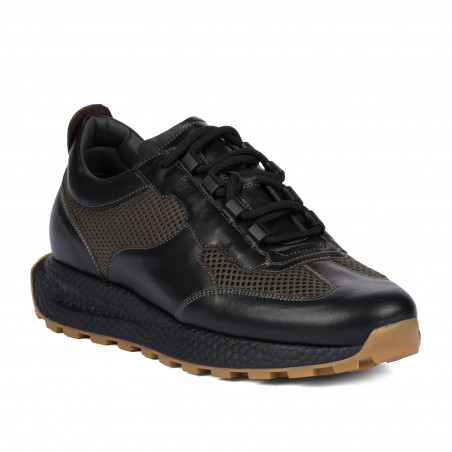 Zapatillas deportivas hombre 9005 café combinado