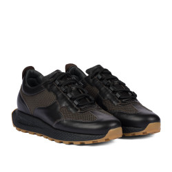 Zapatillas deportivas hombre 9005 café combinado
