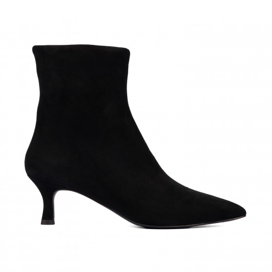 Botines de tacón para mujer 1416 negro terciopelo