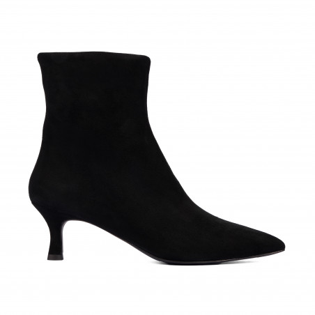 Botines de tacón para mujer 1416 negro terciopelo
